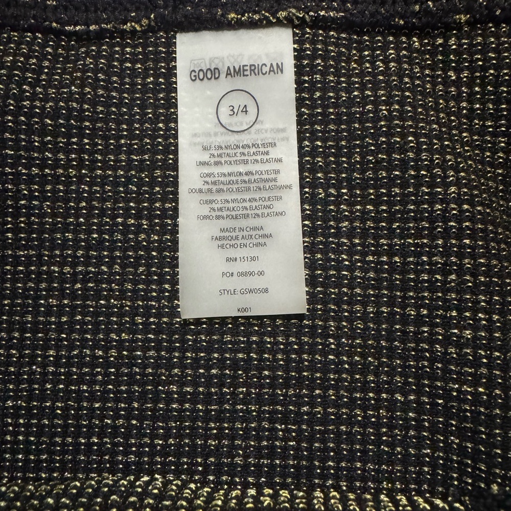 Good American Always Fits Bikini Bottom. Glittery Black & Gold SZ XL NWT - Picture 3 of 8